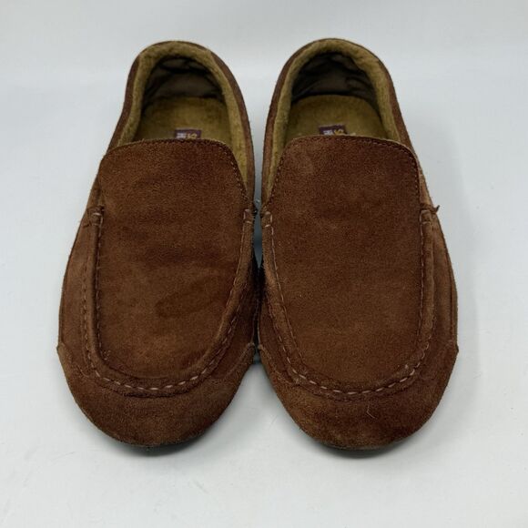 Samuel Hubbard Slippers Mens 12 Nutmeg Brown Suede Wool Fur Lined Slip On Shoes main image 15
